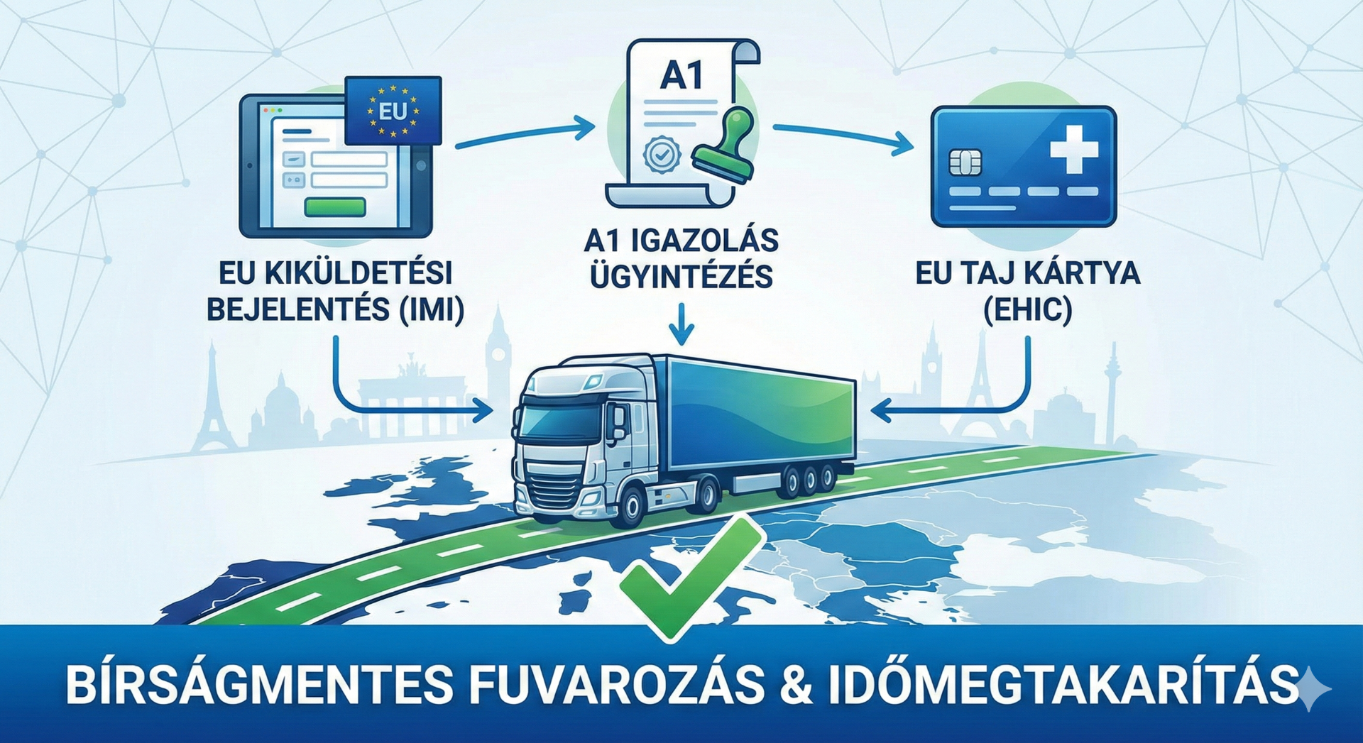 "Levesszük a terhet a válláról: IMI bejelentés, A1 igazolás és TAJ kártya beszerzése egy helyen, garanciával."